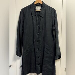 FLAX Black Linen Jacket tagged S